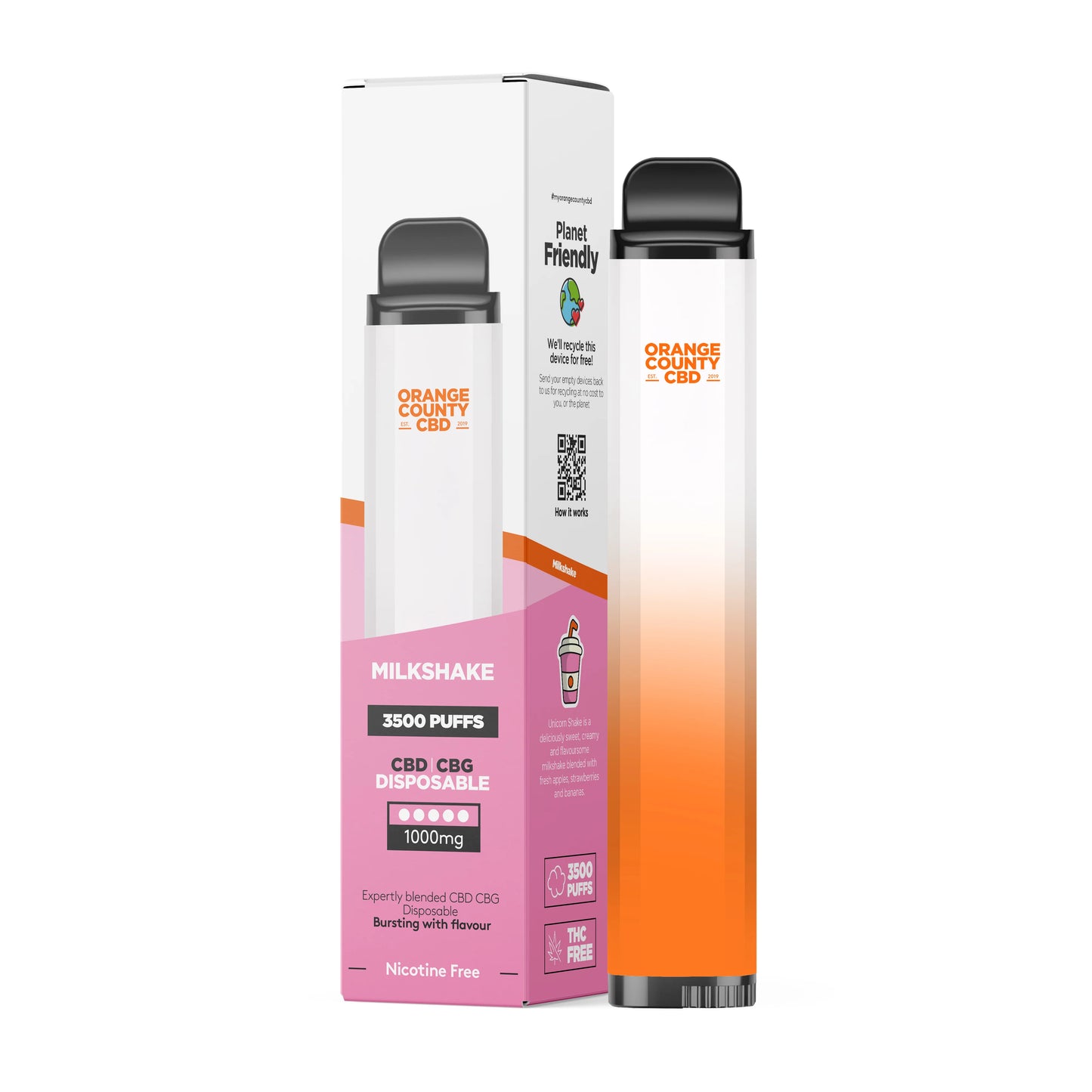 CBD + CBG Vape Milkshake 3500 Puff (1000mg)